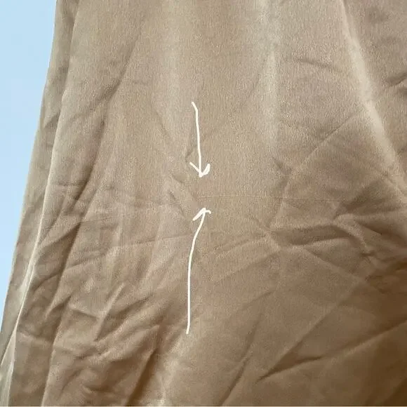 Show Me Your Mumu Samantha Ruffle Wrap Dress True Gold Luxe Satin Small‎ - Picture 12 of 12